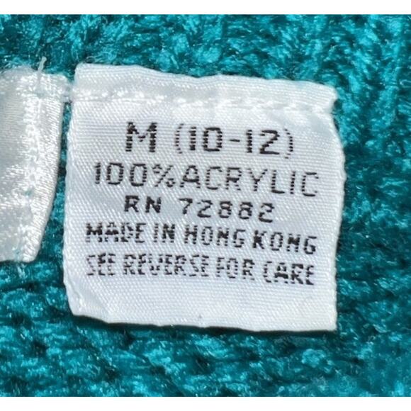 Vtg 80s 90s Pretense Sweater Green Knit Pullover Geometric Stripes Diamonds Sz M - Picture 5 of 9